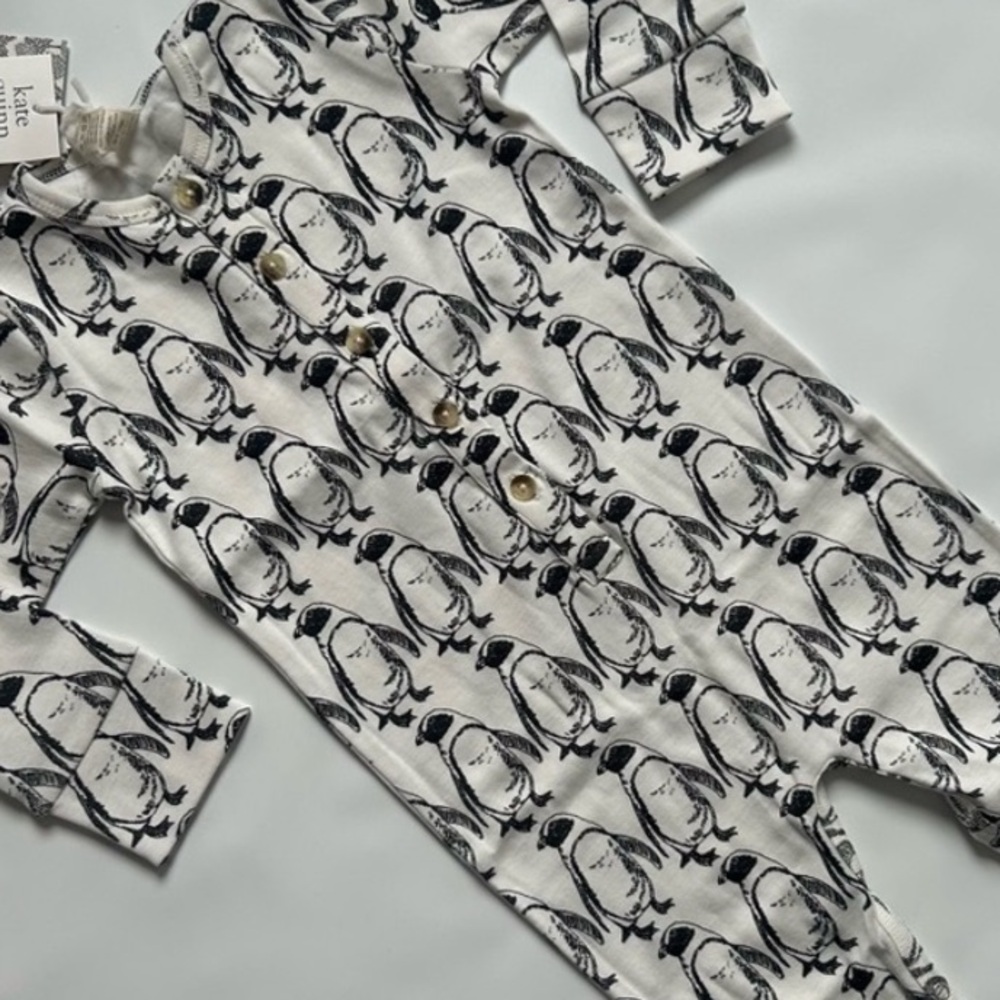 2T NWT Kate Quinn Penguin Union Suit Organic Cotton Pajamas